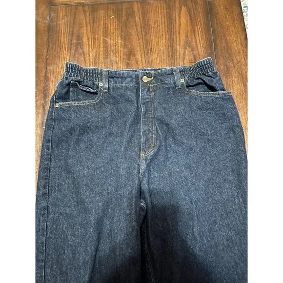 L.L.Bean Womens Jeans Dark Wash Straight Leg Comfort Waist High Rise Classic 4 - Picture 2 of 8